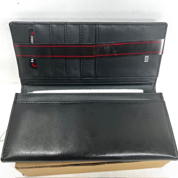 NEW WITH TAG RAYMOND VALERIO ITALY BLACK LEATHER FOR MONEY /CARD HOLDER (W84) - Picture 2 of 6